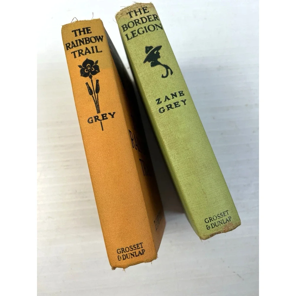 Zane Grey Books The Border Legion, The Rainbow Trail Vintage Western Adventure